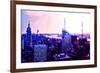 Low Poly New York Art - Sunset Purple-Philippe Hugonnard-Framed Art Print