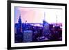 Low Poly New York Art - Sunset Purple-Philippe Hugonnard-Framed Art Print