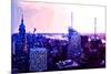 Low Poly New York Art - Sunset Purple-Philippe Hugonnard-Mounted Art Print