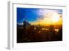 Low Poly New York Art - Sunset View-Philippe Hugonnard-Framed Premium Giclee Print