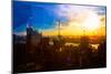 Low Poly New York Art - Sunset View-Philippe Hugonnard-Mounted Premium Giclee Print