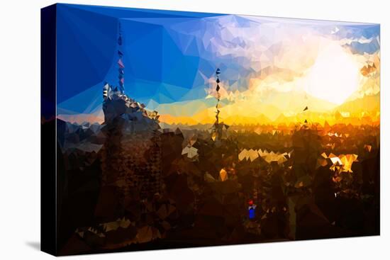 Low Poly New York Art - Sunset View-Philippe Hugonnard-Stretched Canvas