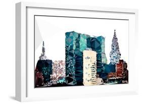 Low Poly New York Art - Taxi Cab-Philippe Hugonnard-Framed Premium Giclee Print