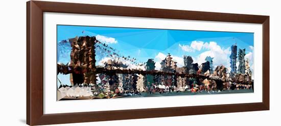 Low Poly New York Art - The Brooklyn Bridge-Philippe Hugonnard-Framed Art Print