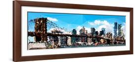 Low Poly New York Art - The Brooklyn Bridge-Philippe Hugonnard-Framed Art Print