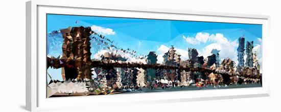 Low Poly New York Art - The Brooklyn Bridge-Philippe Hugonnard-Framed Premium Giclee Print