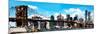 Low Poly New York Art - The Brooklyn Bridge-Philippe Hugonnard-Mounted Premium Giclee Print