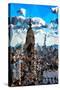 Low Poly New York Art - The Empire State Building and City II-Philippe Hugonnard-Stretched Canvas