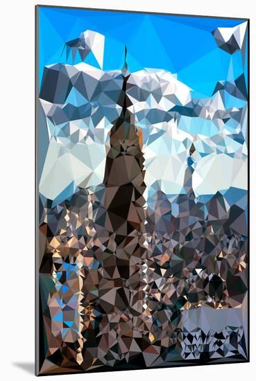 Low Poly New York Art - The Empire State Building and City II-Philippe Hugonnard-Mounted Art Print