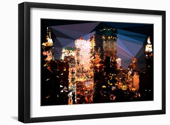 Low Poly New York Art - The Empire State Building and City-Philippe Hugonnard-Framed Art Print