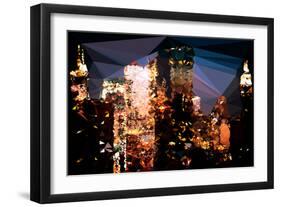 Low Poly New York Art - The Empire State Building and City-Philippe Hugonnard-Framed Art Print