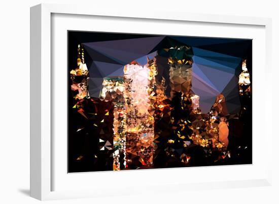 Low Poly New York Art - The Empire State Building and City-Philippe Hugonnard-Framed Art Print