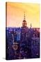 Low Poly New York Art - The Empire State Building at Sunset-Philippe Hugonnard-Stretched Canvas