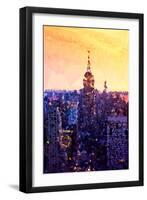 Low Poly New York Art - The Empire State Building at Sunset-Philippe Hugonnard-Framed Art Print