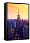 Low Poly New York Art - The Empire State Building at Sunset-Philippe Hugonnard-Framed Stretched Canvas