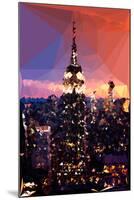 Low Poly New York Art - The Empire State Building by Night-Philippe Hugonnard-Mounted Art Print