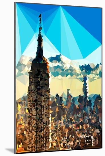 Low Poly New York Art - The Empire State Building Sunset II-Philippe Hugonnard-Mounted Art Print