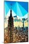 Low Poly New York Art - The Empire State Building Sunset II-Philippe Hugonnard-Mounted Art Print
