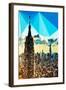 Low Poly New York Art - The Empire State Building Sunset II-Philippe Hugonnard-Framed Art Print