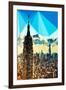 Low Poly New York Art - The Empire State Building Sunset II-Philippe Hugonnard-Framed Art Print