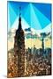 Low Poly New York Art - The Empire State Building Sunset II-Philippe Hugonnard-Mounted Art Print