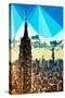 Low Poly New York Art - The Empire State Building Sunset II-Philippe Hugonnard-Stretched Canvas