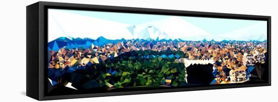 Low Poly New York Art - The Empire State Building Sunset-Philippe Hugonnard-Framed Stretched Canvas