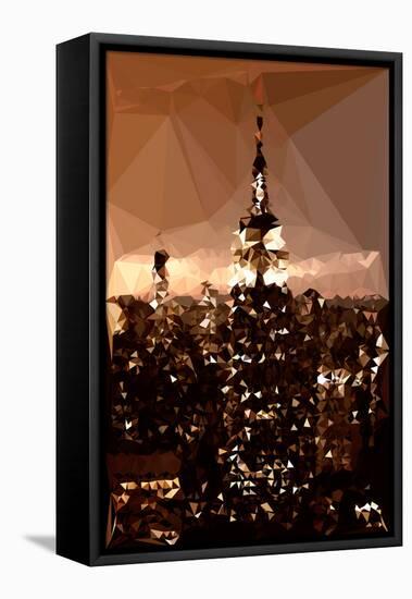 Low Poly New York Art - The Empire State Building-Philippe Hugonnard-Framed Stretched Canvas