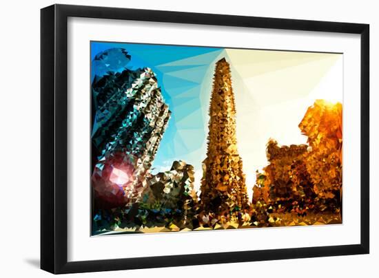 Low Poly New York Art - The Flatiron Building II-Philippe Hugonnard-Framed Art Print