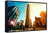 Low Poly New York Art - The Flatiron Building II-Philippe Hugonnard-Framed Stretched Canvas