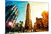 Low Poly New York Art - The Flatiron Building II-Philippe Hugonnard-Mounted Art Print