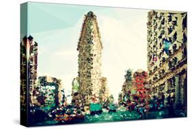 Low Poly New York Art - The Flatiron Building III-Philippe Hugonnard-Stretched Canvas