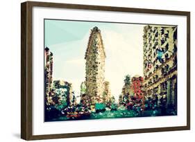 Low Poly New York Art - The Flatiron Building III-Philippe Hugonnard-Framed Art Print