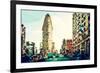 Low Poly New York Art - The Flatiron Building III-Philippe Hugonnard-Framed Art Print