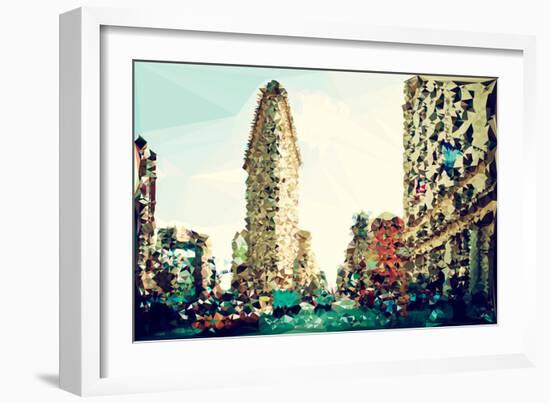 Low Poly New York Art - The Flatiron Building III-Philippe Hugonnard-Framed Art Print