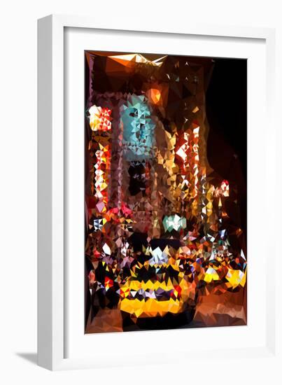 Low Poly New York Art - Times Square at Night-Philippe Hugonnard-Framed Art Print