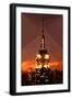 Low Poly New York Art - Top of the Empire state Building at Night-Philippe Hugonnard-Framed Art Print