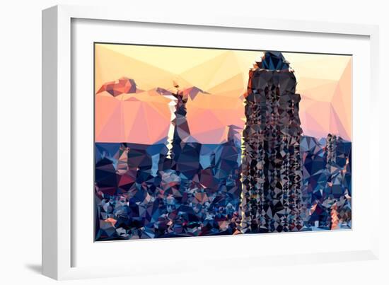 Low Poly New York Art - Top of the Empire state Building II-Philippe Hugonnard-Framed Art Print