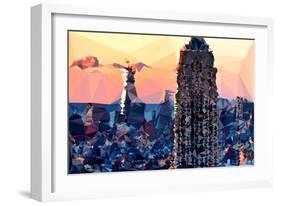 Low Poly New York Art - Top of the Empire state Building II-Philippe Hugonnard-Framed Art Print