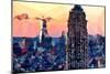 Low Poly New York Art - Top of the Empire state Building II-Philippe Hugonnard-Mounted Premium Giclee Print