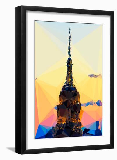 Low Poly New York Art - Top of the Empire state Building III-Philippe Hugonnard-Framed Art Print