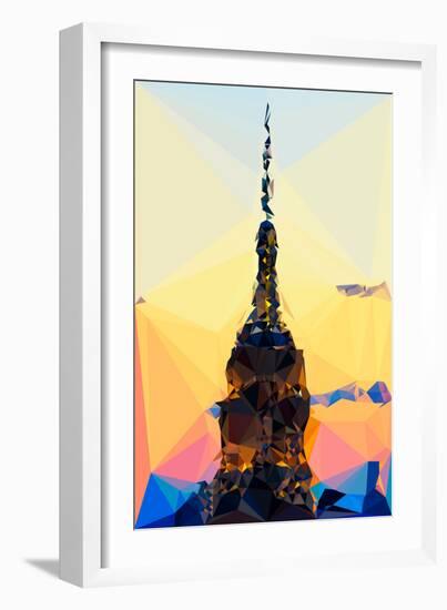 Low Poly New York Art - Top of the Empire state Building III-Philippe Hugonnard-Framed Art Print