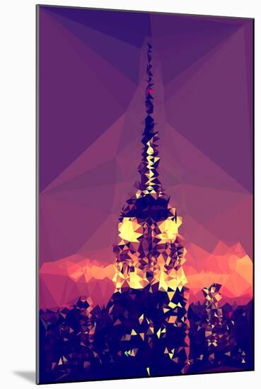 Low Poly New York Art - Top of the Empire state Building-Philippe Hugonnard-Mounted Art Print