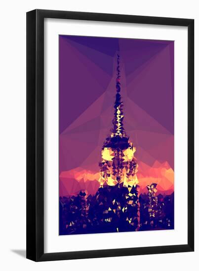 Low Poly New York Art - Top of the Empire state Building-Philippe Hugonnard-Framed Art Print