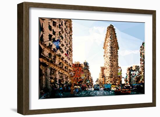 Low Poly New York Art - USA Brooklyn-Philippe Hugonnard-Framed Art Print