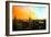 Low Poly New York Art - View of City at Sunset-Philippe Hugonnard-Framed Art Print