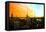 Low Poly New York Art - View of City at Sunset-Philippe Hugonnard-Framed Stretched Canvas
