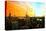 Low Poly New York Art - View of City at Sunset-Philippe Hugonnard-Stretched Canvas