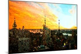 Low Poly New York Art - View of City at Sunset-Philippe Hugonnard-Mounted Art Print