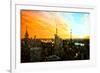 Low Poly New York Art - View of City at Sunset-Philippe Hugonnard-Framed Art Print